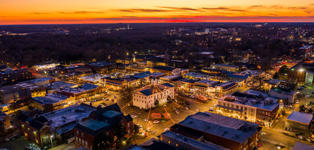 Oxford Square at night